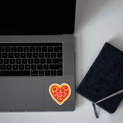 heart shape pizza sticker - sticckiz.com