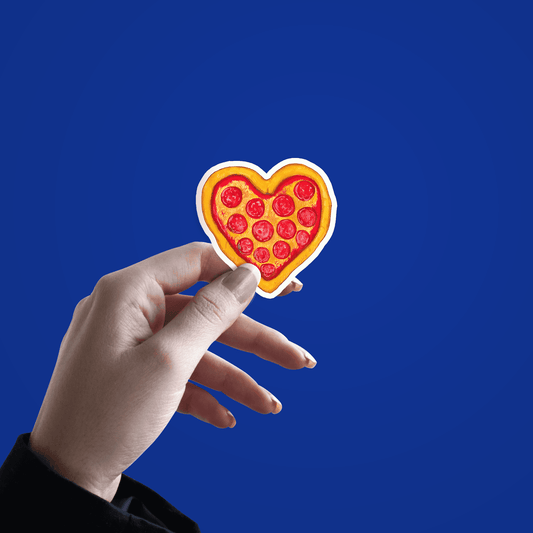 heart shape pizza sticker - sticckiz.com