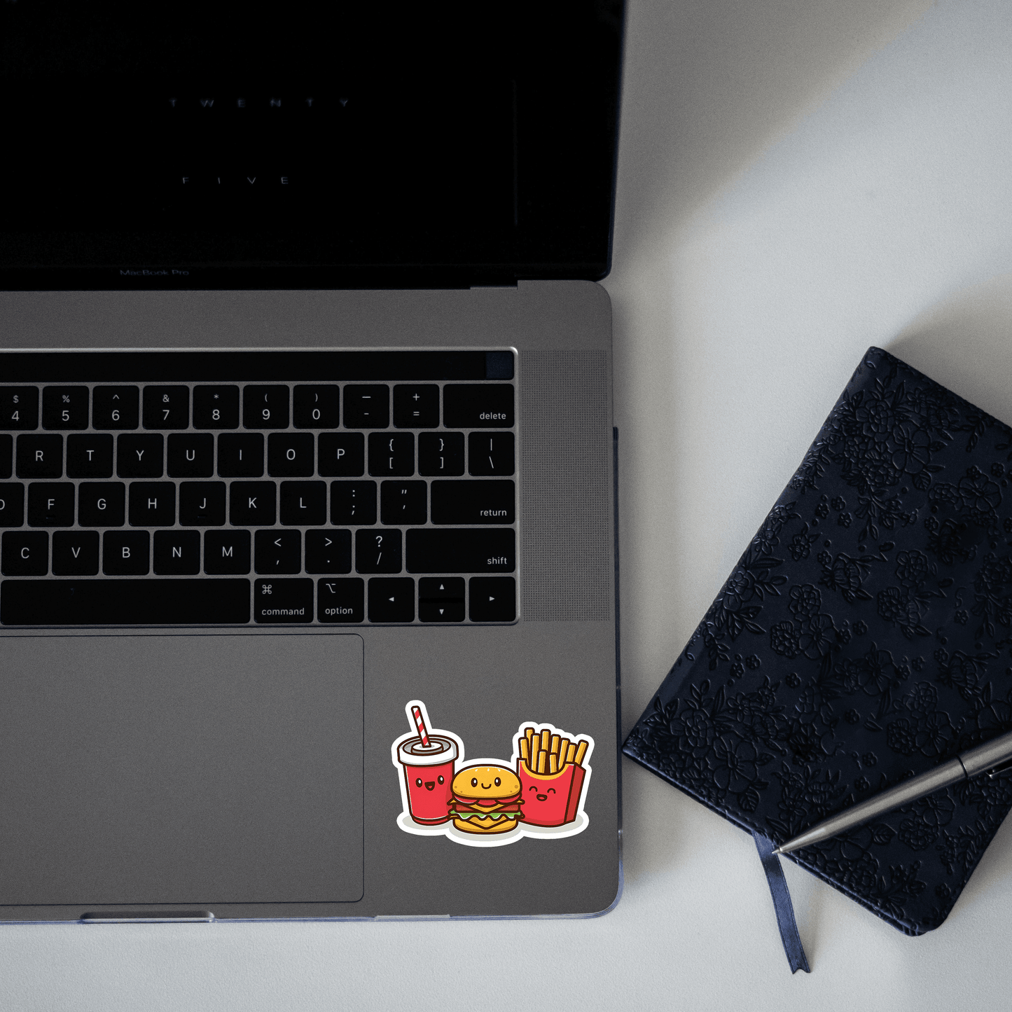 Cute Burger With Soda And French Fries Sticker - sticckiz.com