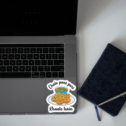 Chal pani puri khate hai Sticker - sticckiz.com