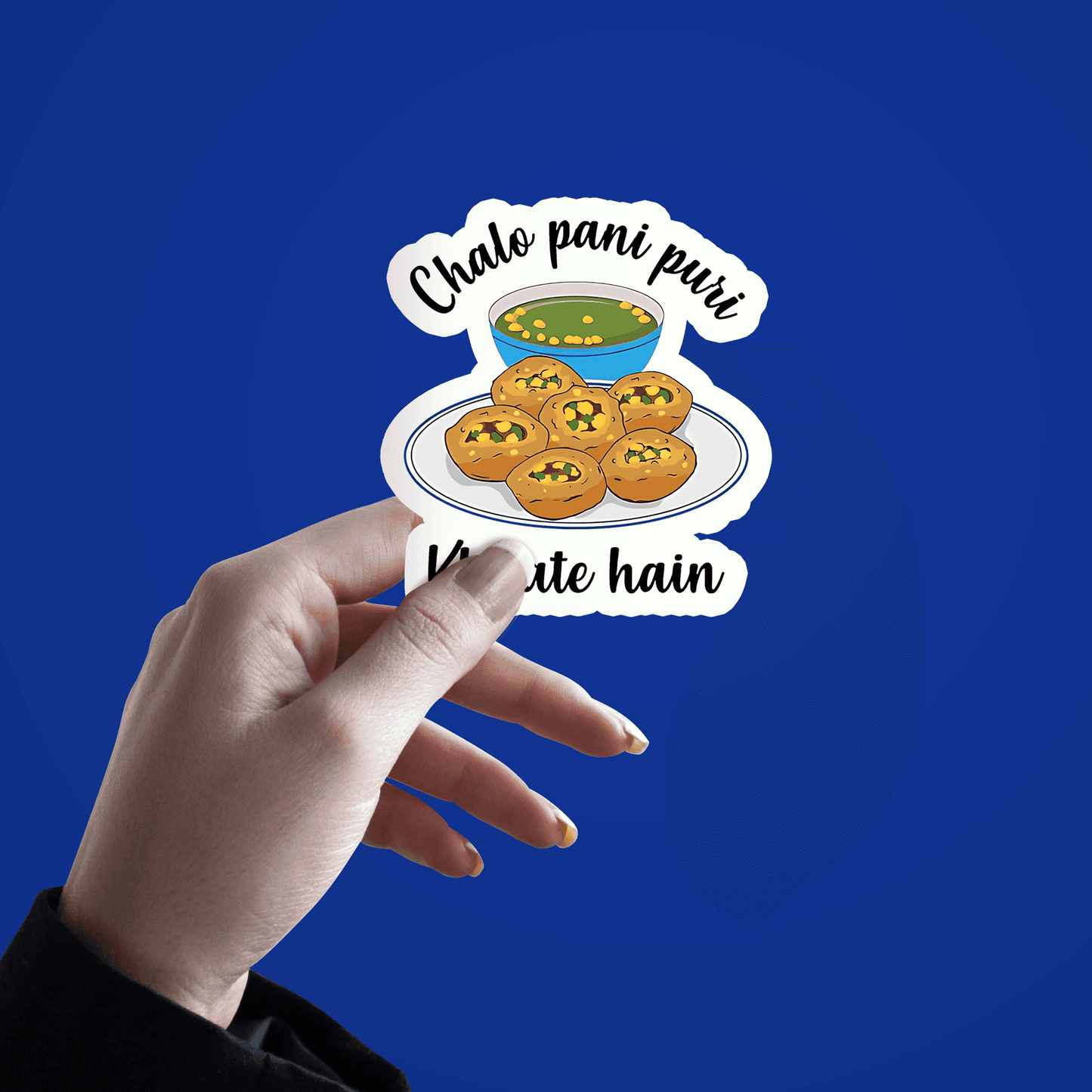 Chal pani puri khate hai Sticker - sticckiz.com