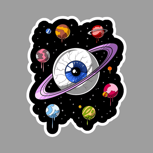 Trippy eyes In Galaxy Sticker - sticckiz.com