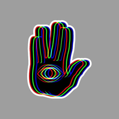 Black Trippy Hamsa Sticker - sticckiz.com