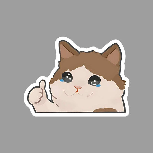 cute Cat crying Sticker - sticckiz.com