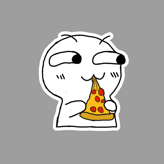 Flork Eating Pizza Sticker - sticckiz.com