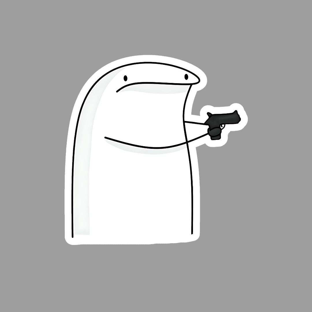 Flork with Gun Sticker - sticckiz.com