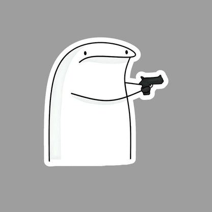 Flork with Gun Sticker - sticckiz.com