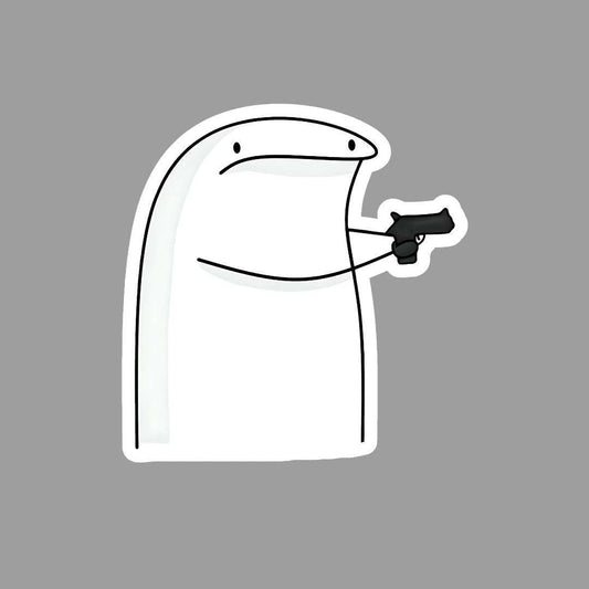 Flork with Gun Sticker - sticckiz.com