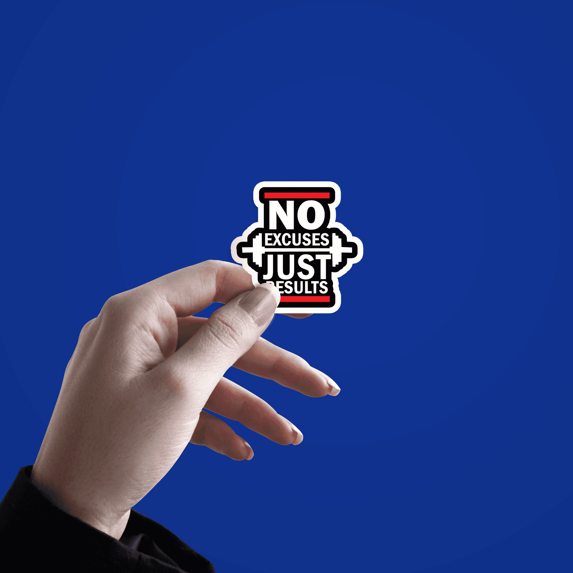 No Excuses Just Results Sticker - sticckiz.com