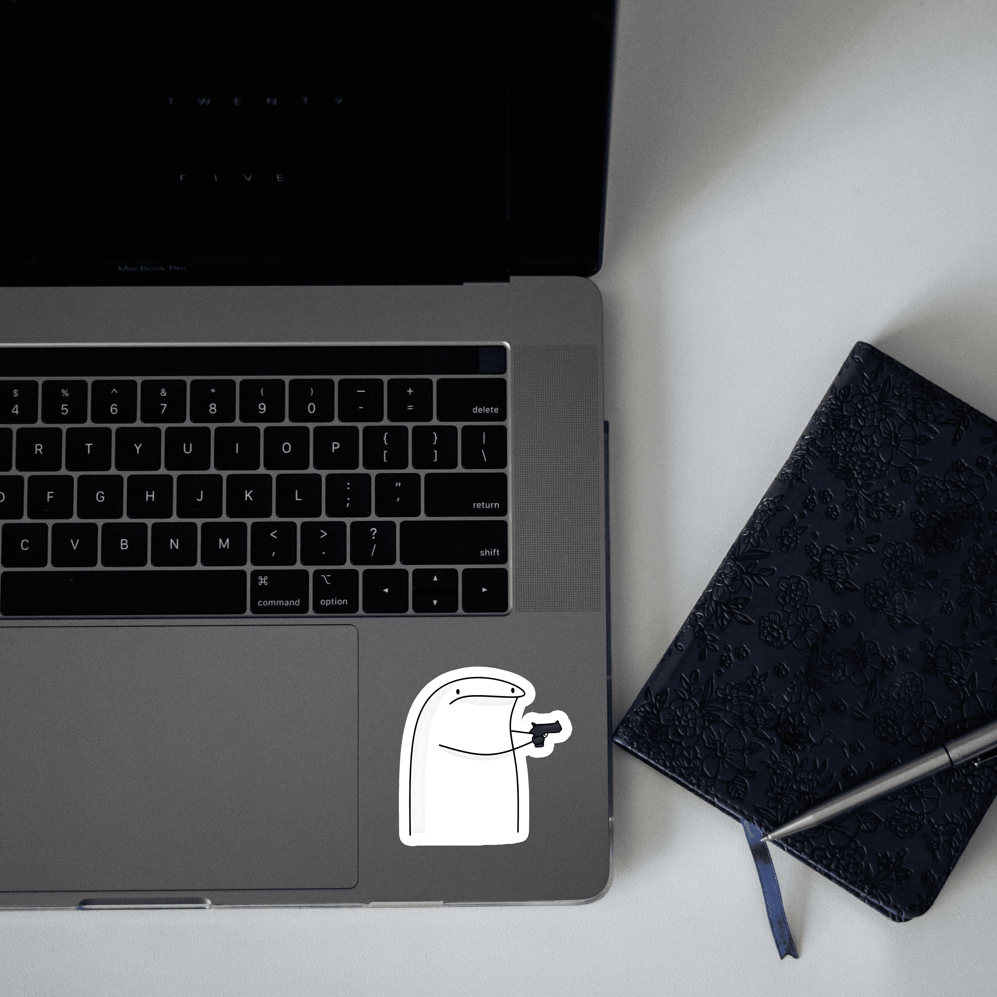 Flork with Gun Sticker - sticckiz.com