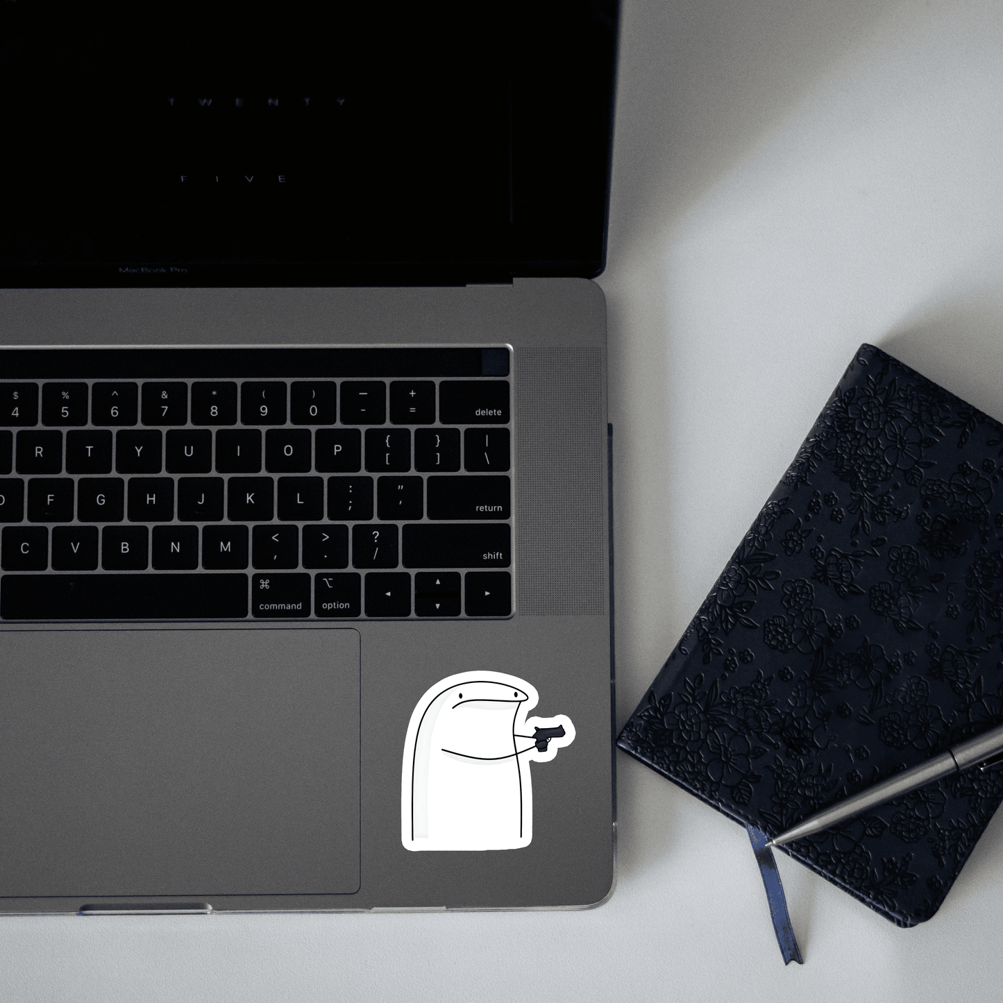 Flork with Gun Sticker - sticckiz.com