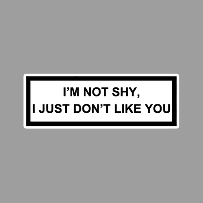 _I'm Not shy i just Don't Like you Sticker - sticckiz.com