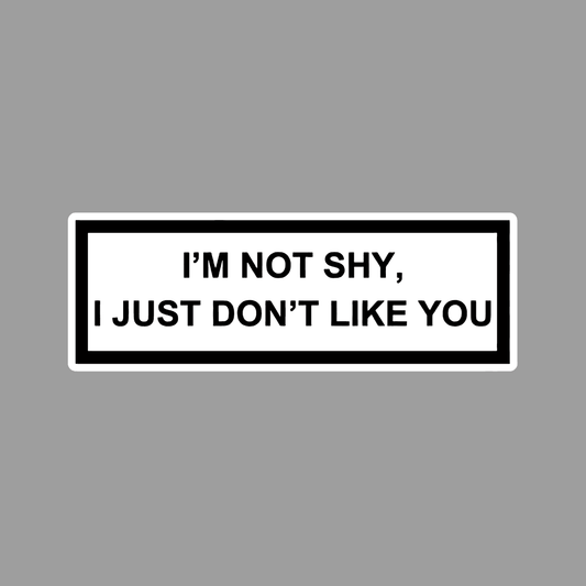 _I'm Not shy i just Don't Like you Sticker - sticckiz.com