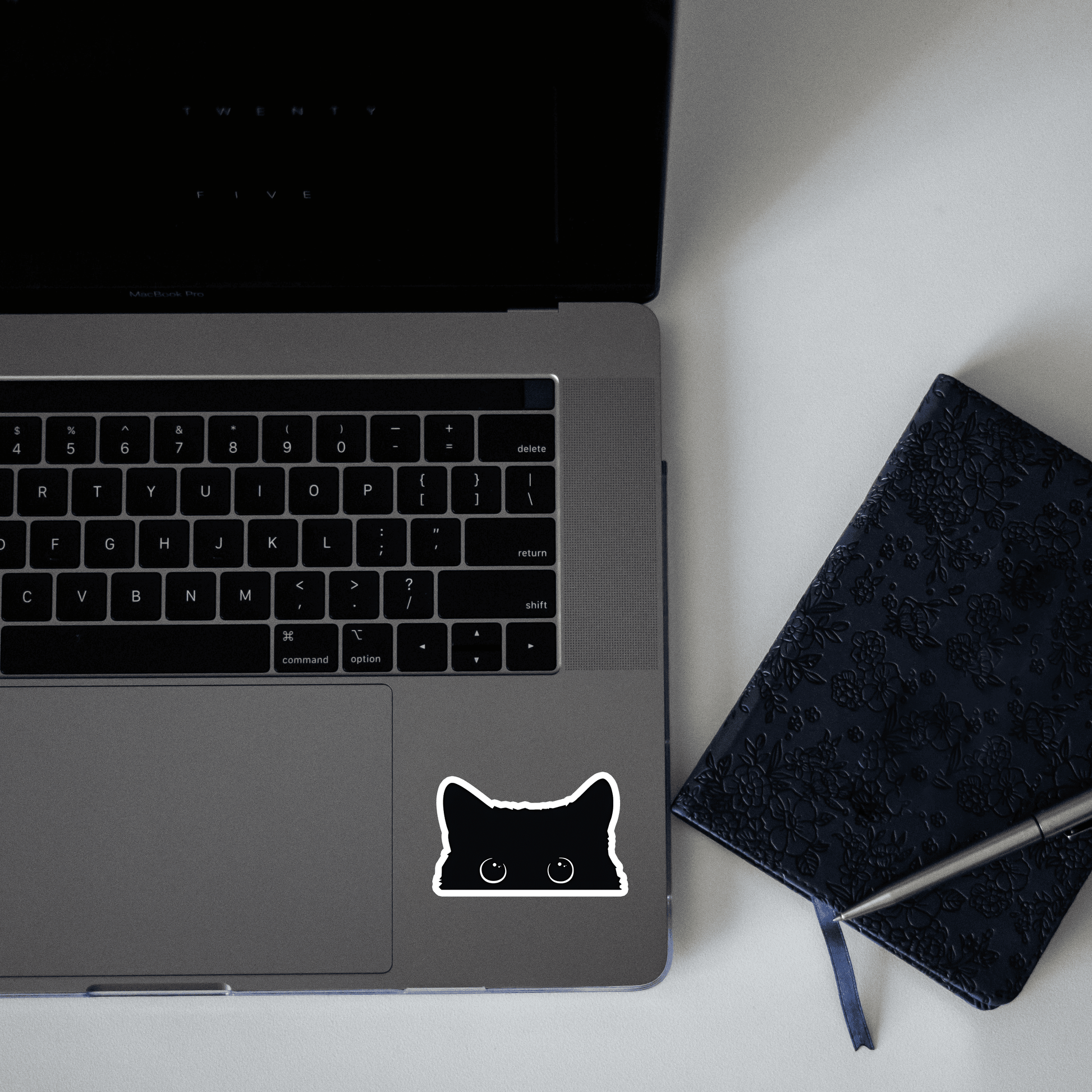 Cute Black Cat eyes Sticker - sticckiz.com