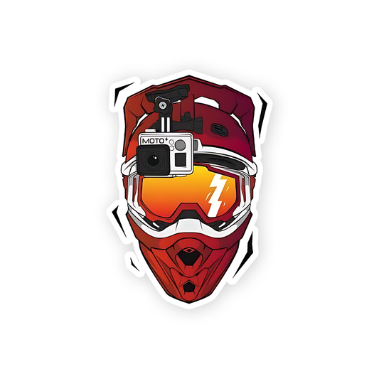 Helmet With go pro Sticker