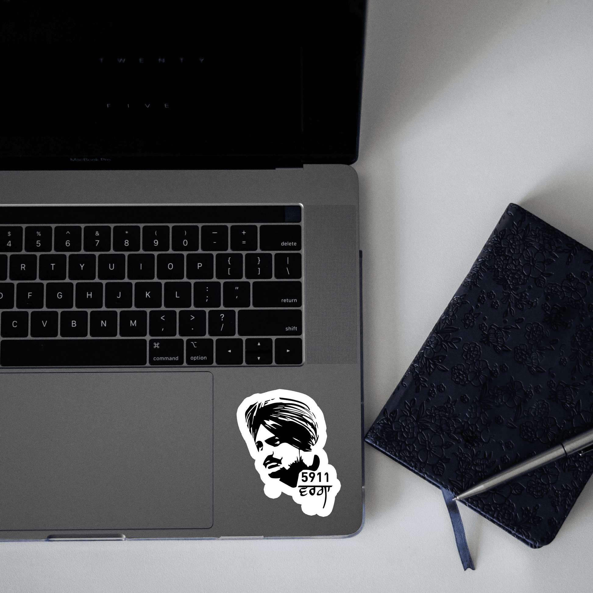 Moosewala Black & White Sticker - sticckiz.com