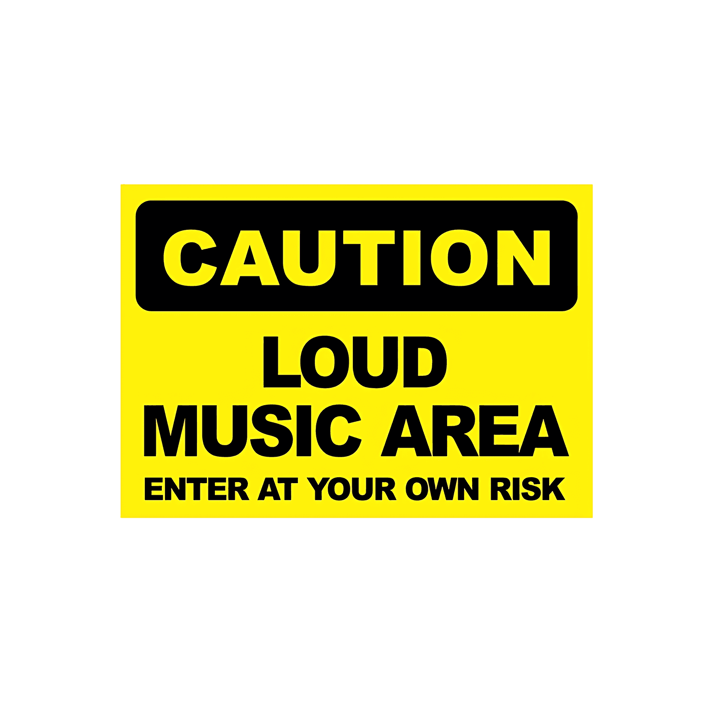 Caution Loud Music Area Sticker - sticckiz.com