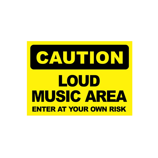 Caution Loud Music Area Sticker - sticckiz.com