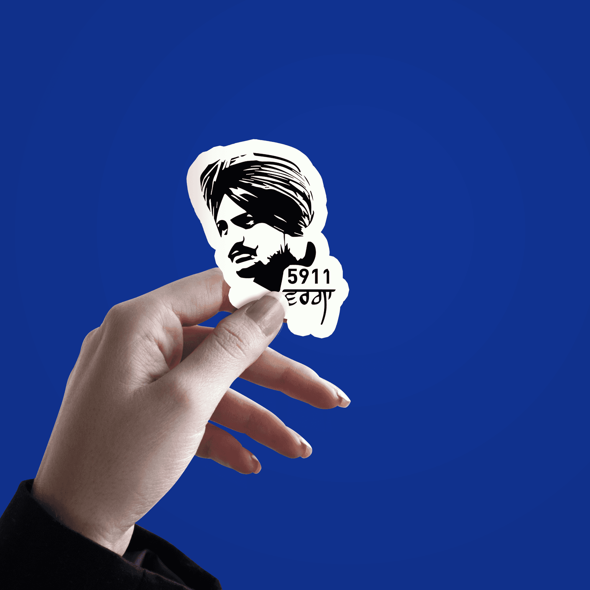 Moosewala Black & White Sticker - sticckiz.com