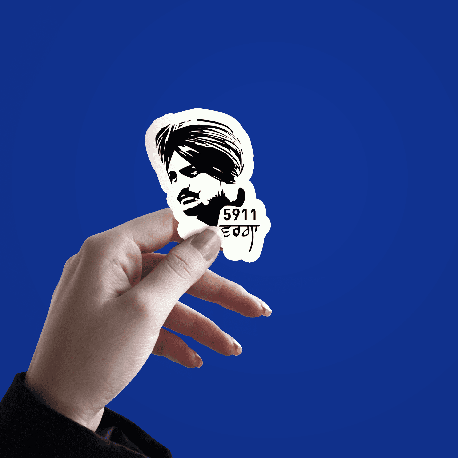 Moosewala Black & White Sticker - sticckiz.com