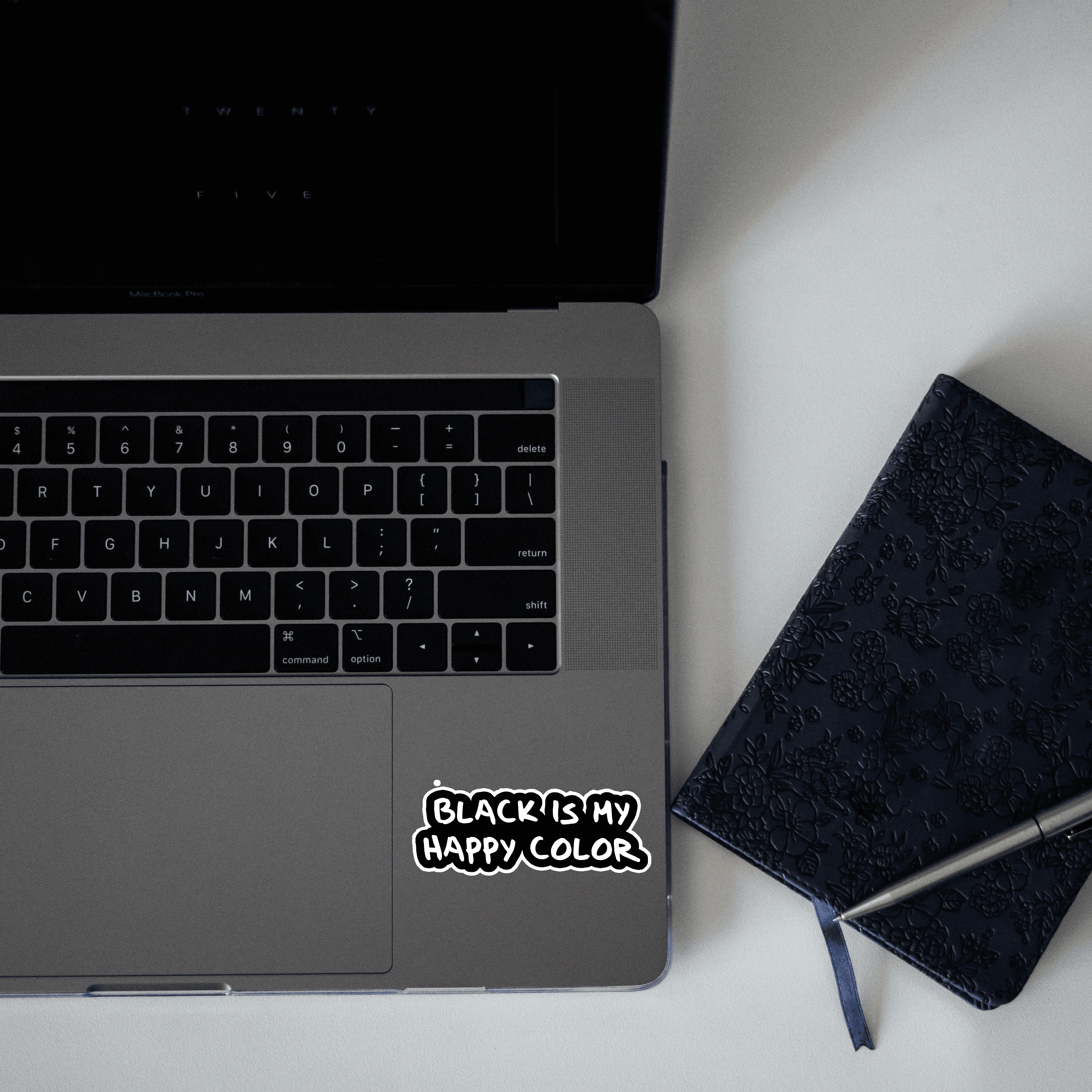 Black is my happy Color Sticker - sticckiz.com