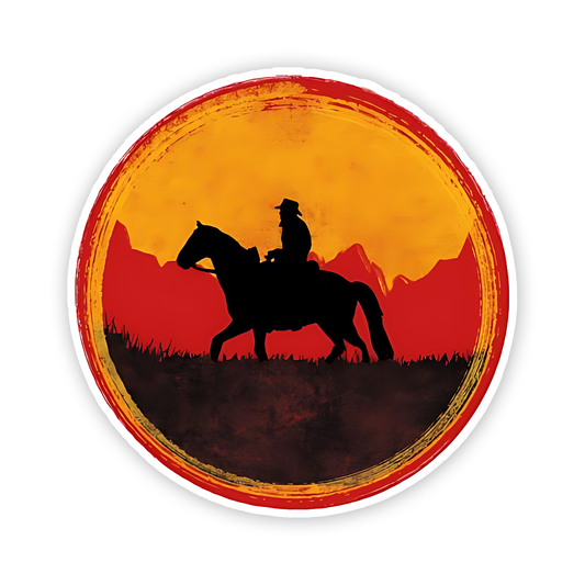Men Riding Horse Sticker