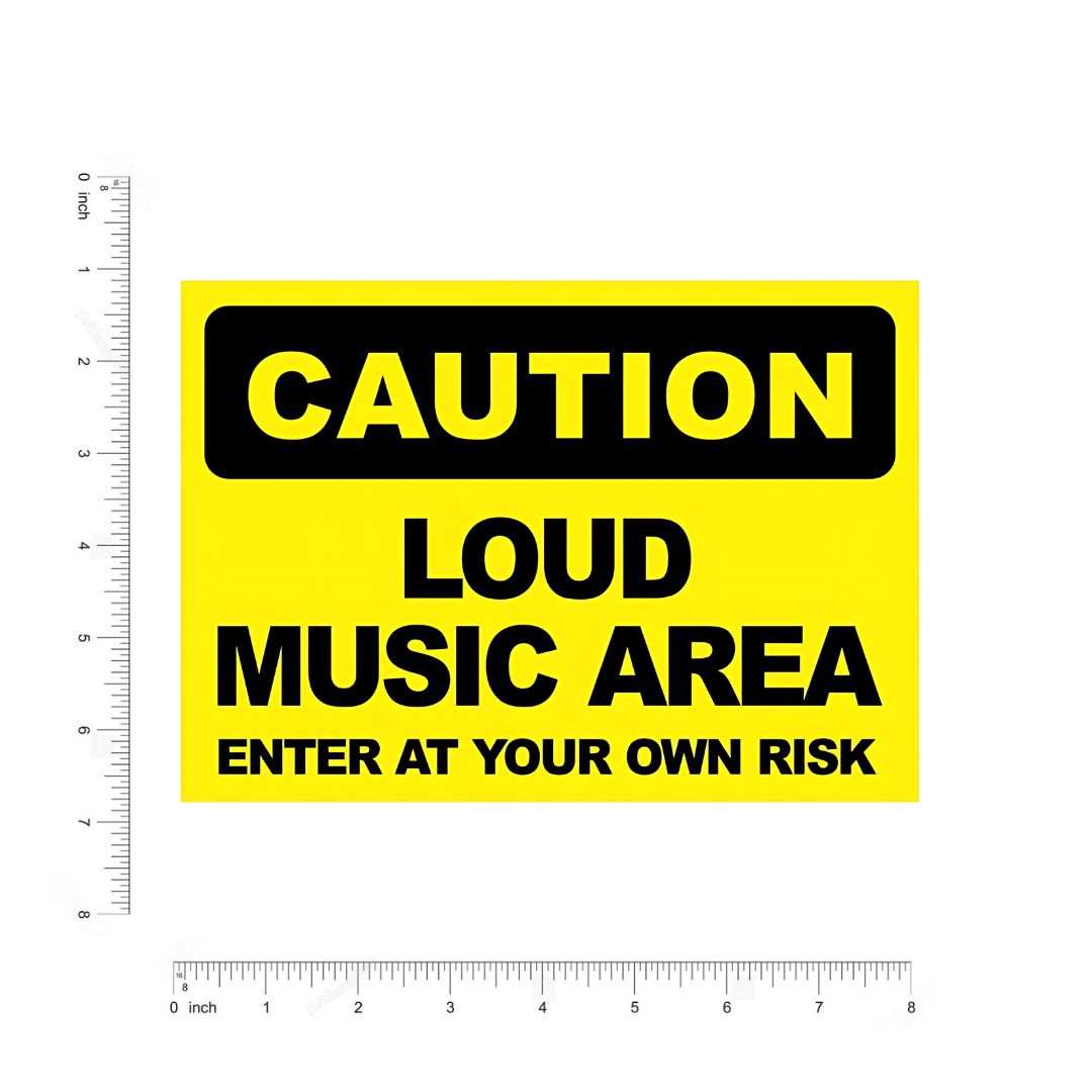 Caution Loud Music Area Sticker - sticckiz.com