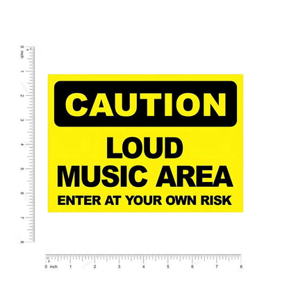 Caution Loud Music Area Sticker - sticckiz.com