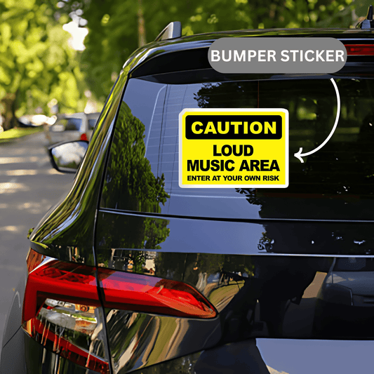 Caution Loud Music Area Sticker - sticckiz.com
