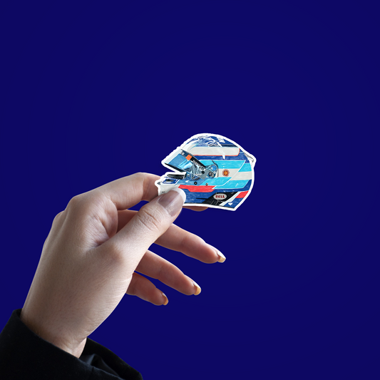 Blue Helmet Sticker