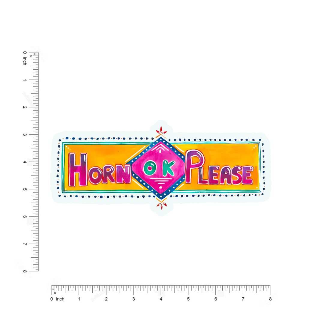Horn Ok Please Sticker - sticckiz.com
