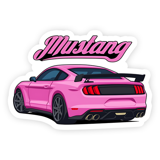 Pink Mustang Sticker