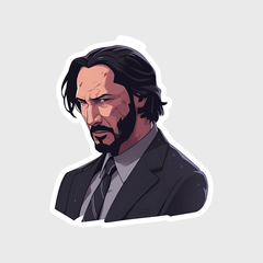 serious john wick sticker - sticckiz.com