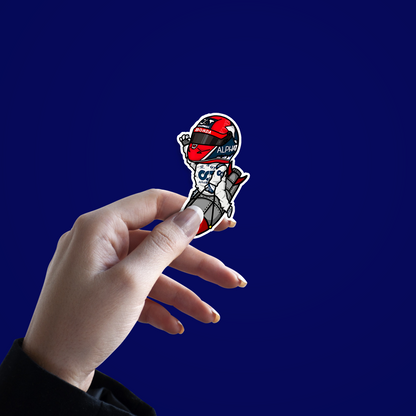 Biker on Rocket Sticker