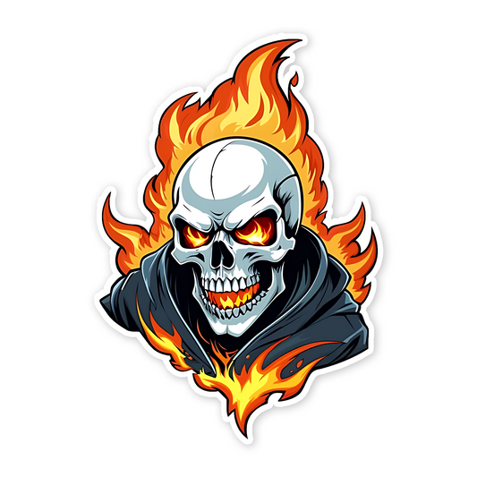 Firing Skull Sticker