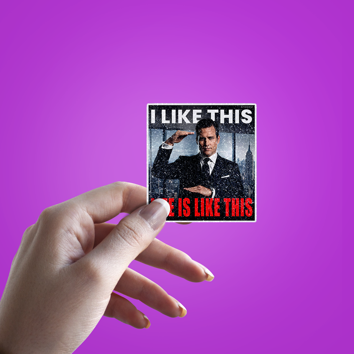 I like this Glitter Sticker - hand mockup