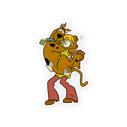 Scared Scooby and Shaggy car Decal Sticker
