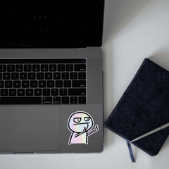 Flork Showing F Sign Holographic Sticker - sticckiz.com