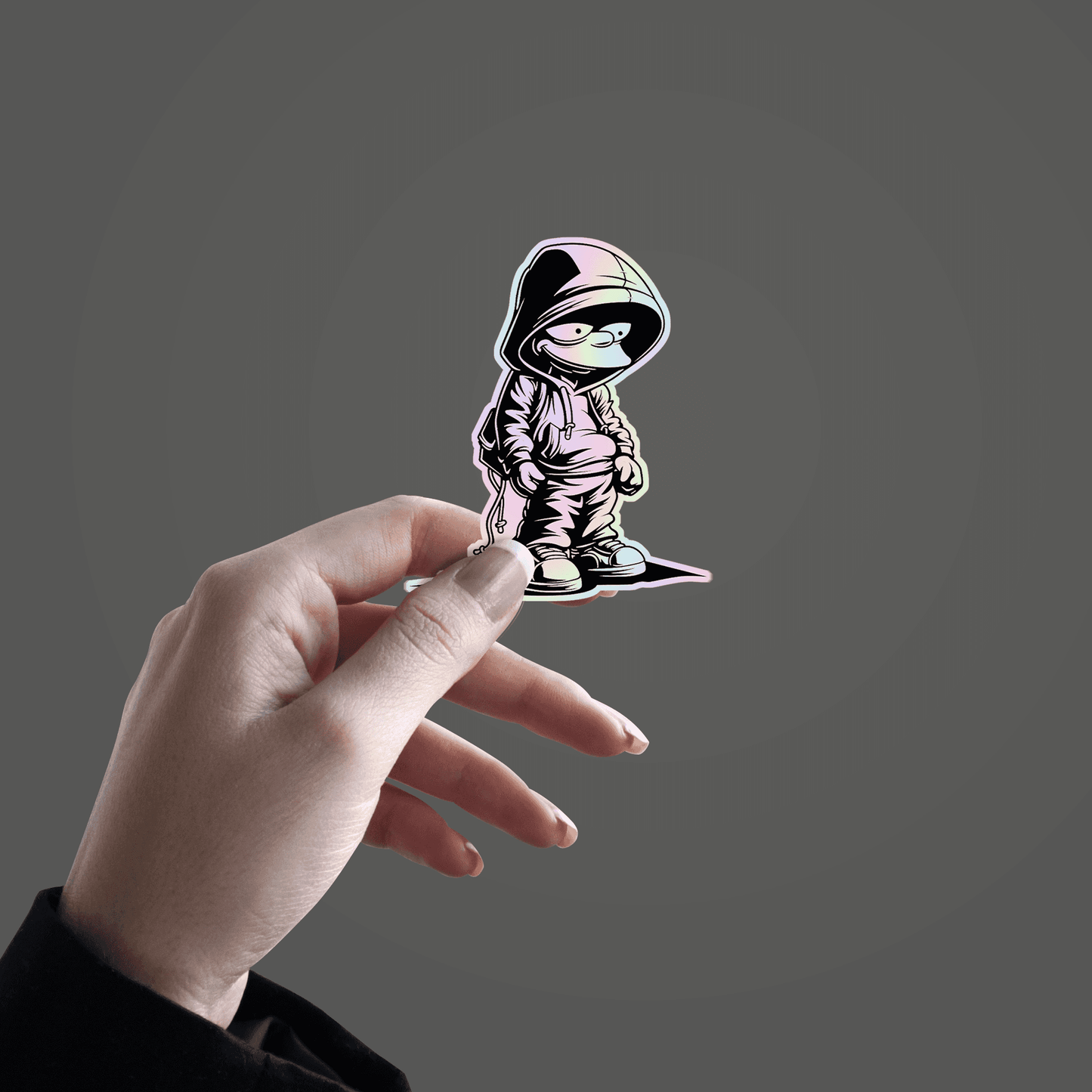 Hood Bart Simpson Holographic Sticker - sticckiz.com