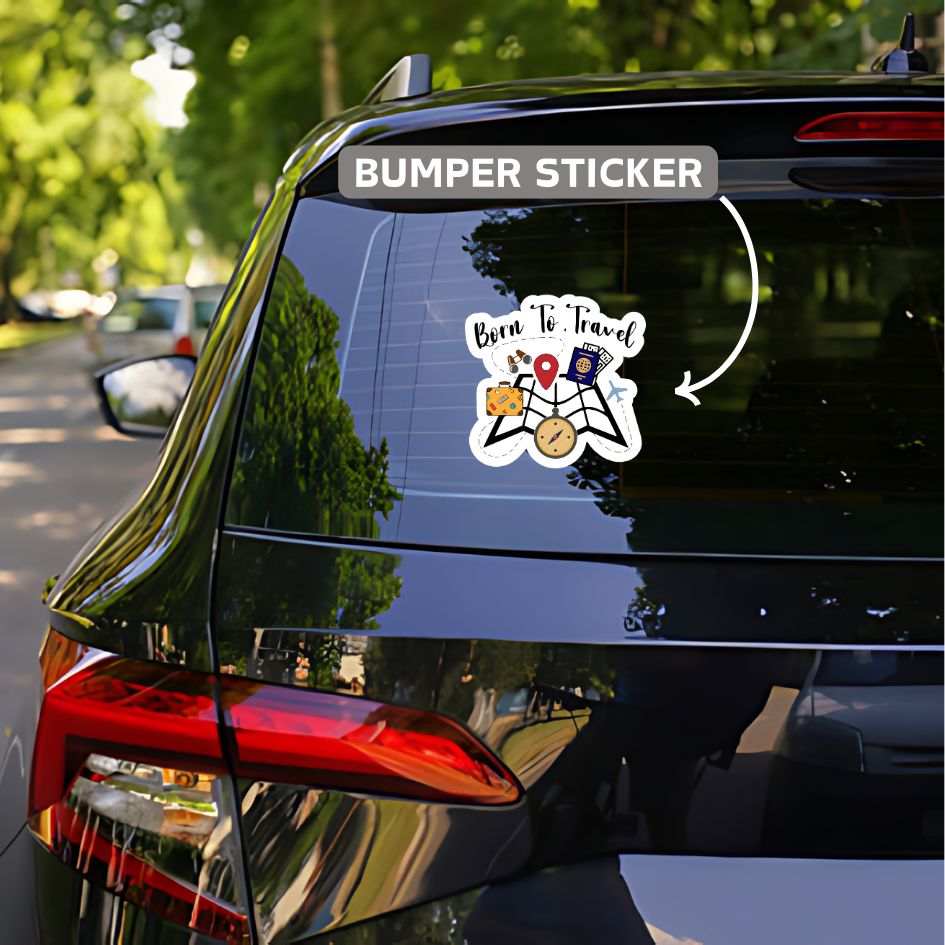 born to travel bumper sticker - sticckiz.com