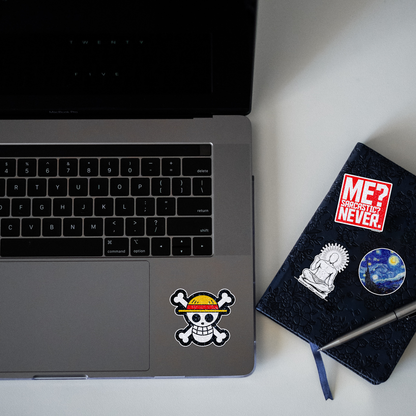 One Piece Logo Glitter Sticker - laptop mockup