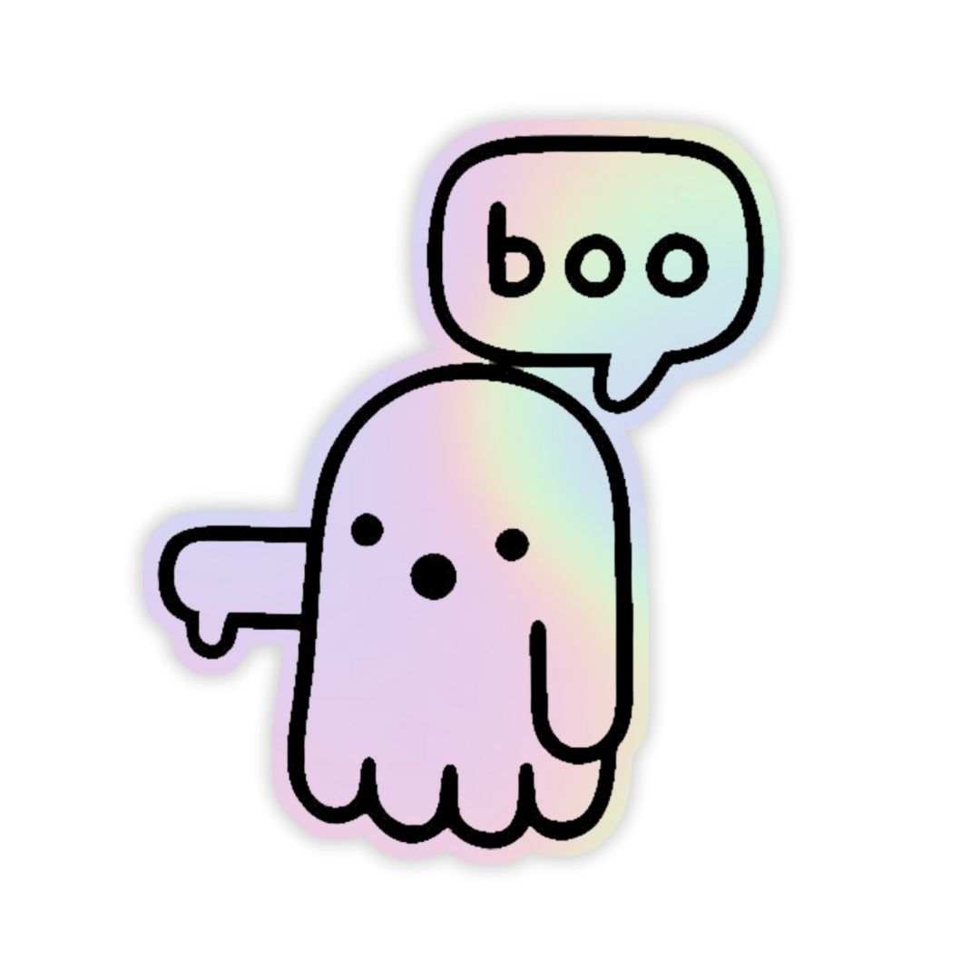 Boo Holographic Sticker - sticckiz.com