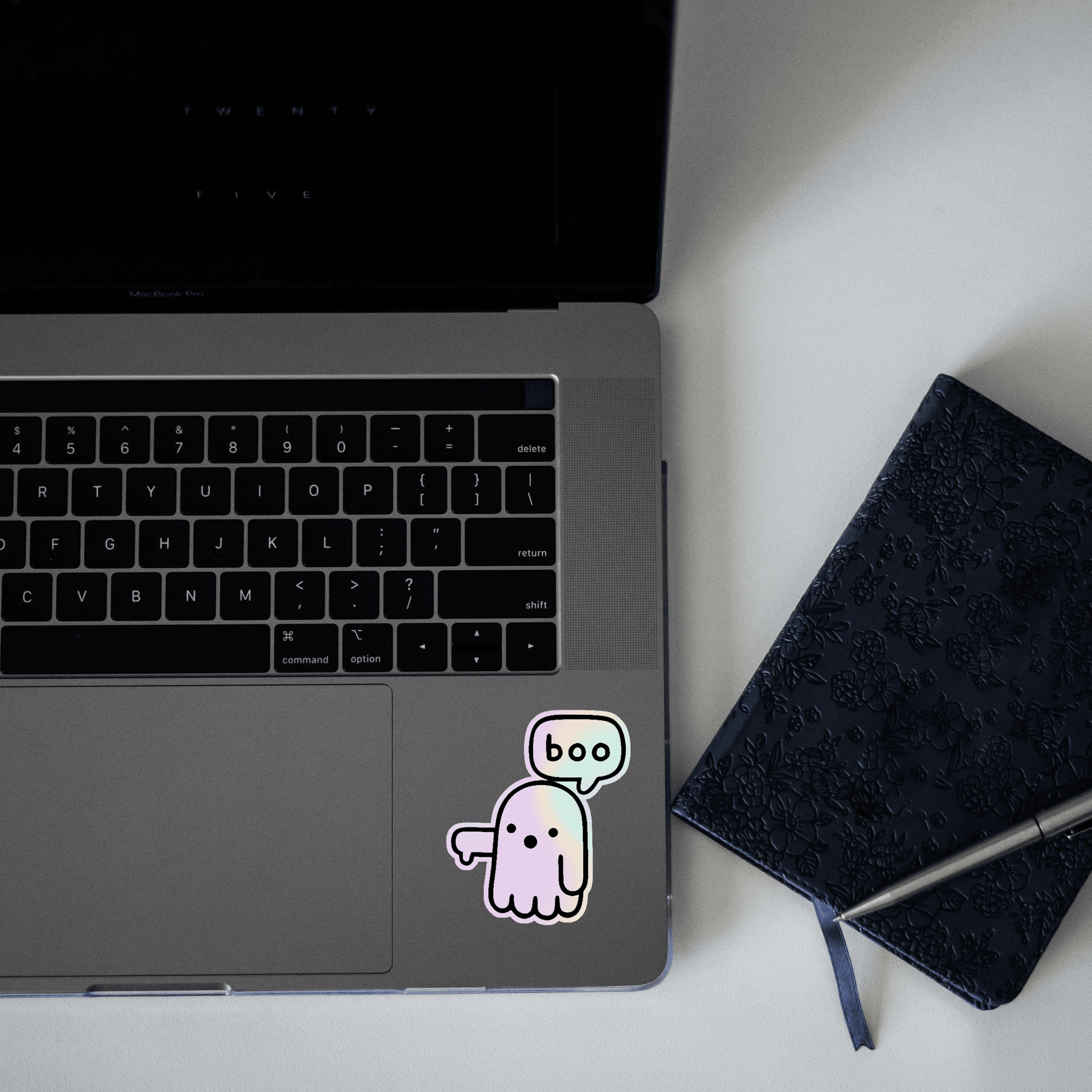 Boo Holographic Sticker - sticckiz.com