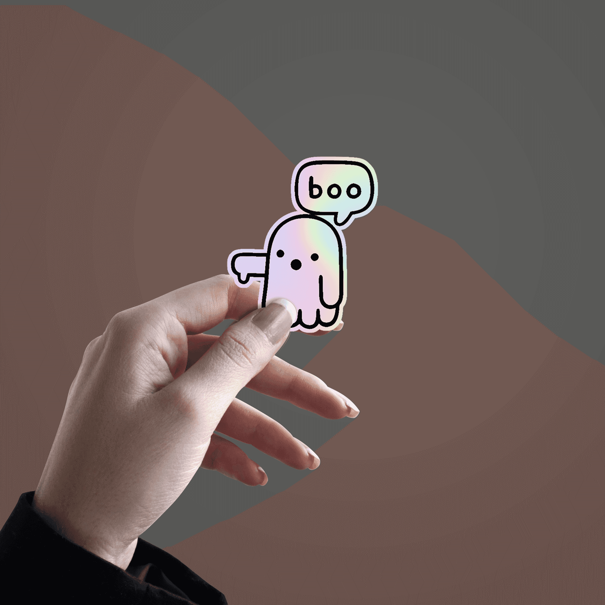 Boo Holographic Sticker - sticckiz.com