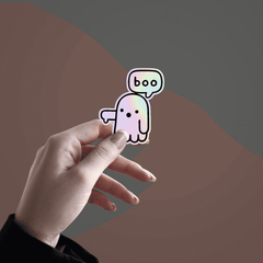 Boo Holographic Sticker - sticckiz.com