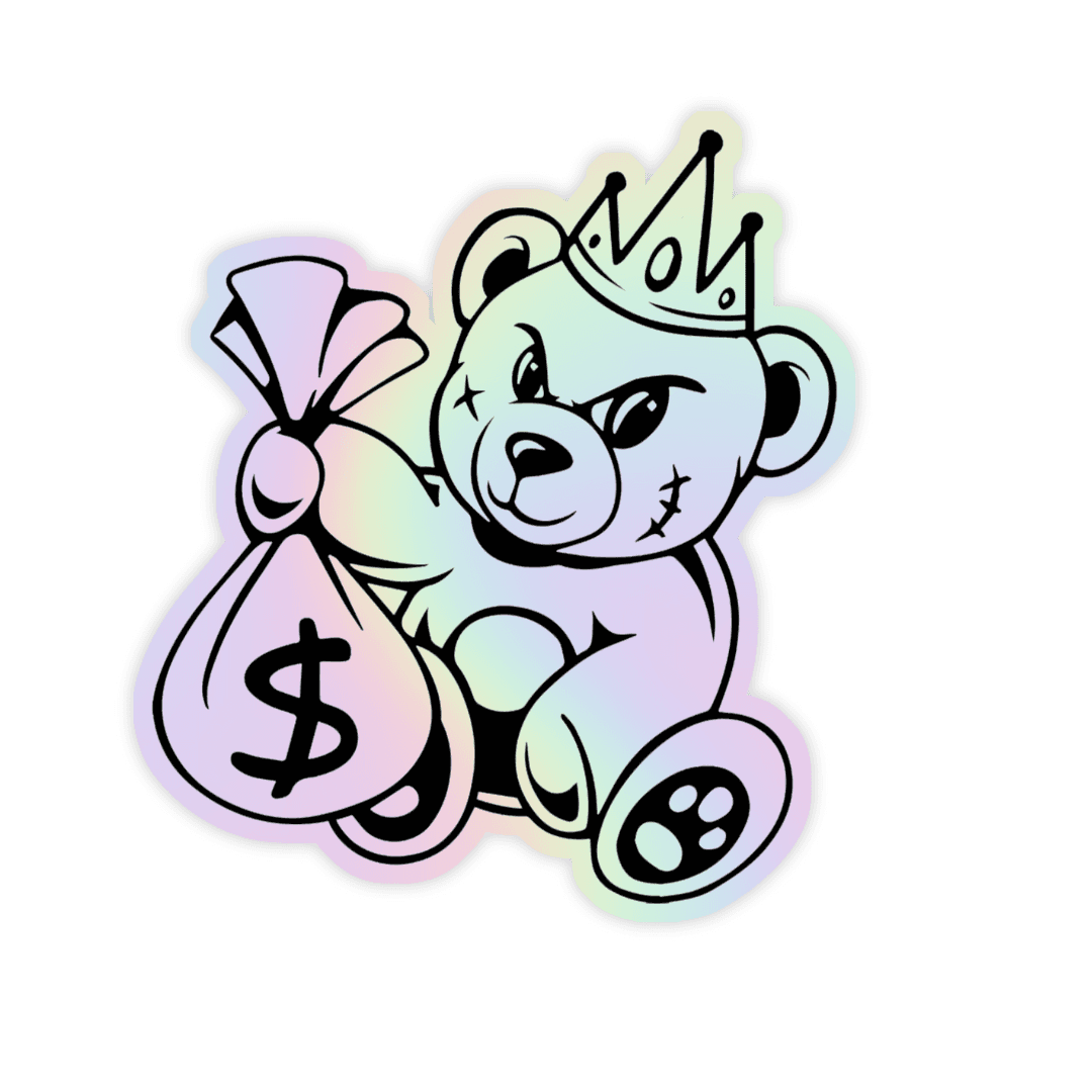 Devil Teddy Holographic Sticker - sticckiz.com