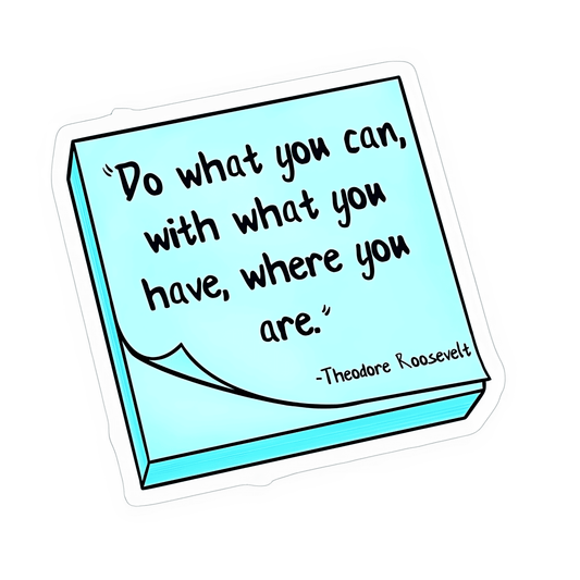 Positive thought Blue sticky note Sticker - sticckiz.com