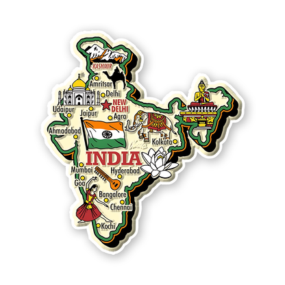 India Map Art Sticker