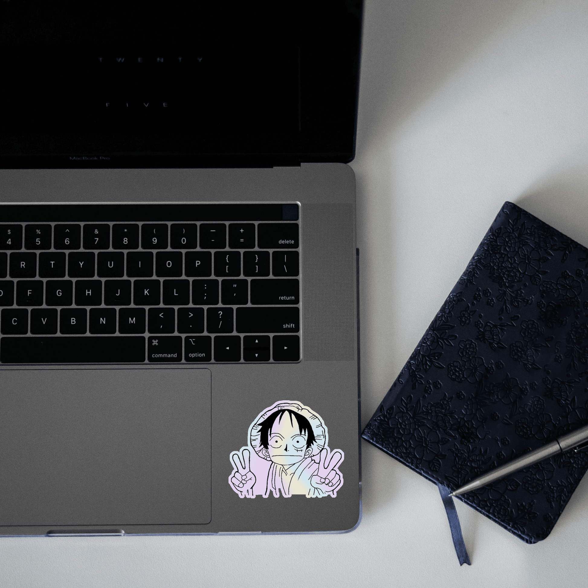 Scared Luffy Holographic Sticker - sticckiz.com