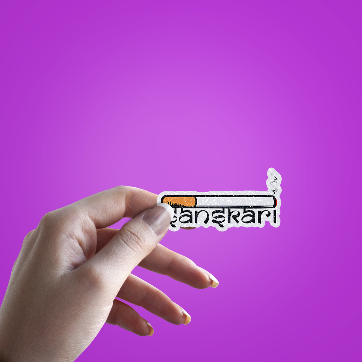 Sanskari Ci#r#t#e Glitter Sticker - hand mockup